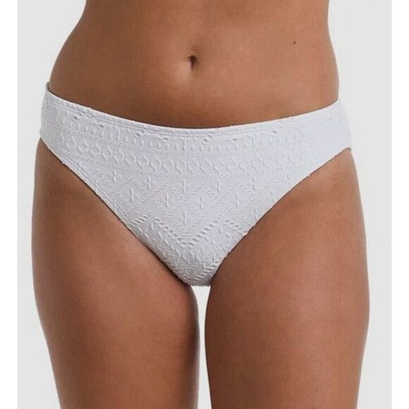 NWT La Blanca Saltwater Sands Hipster Bikini Bottoms White Size 12 - Picture 1 of 2